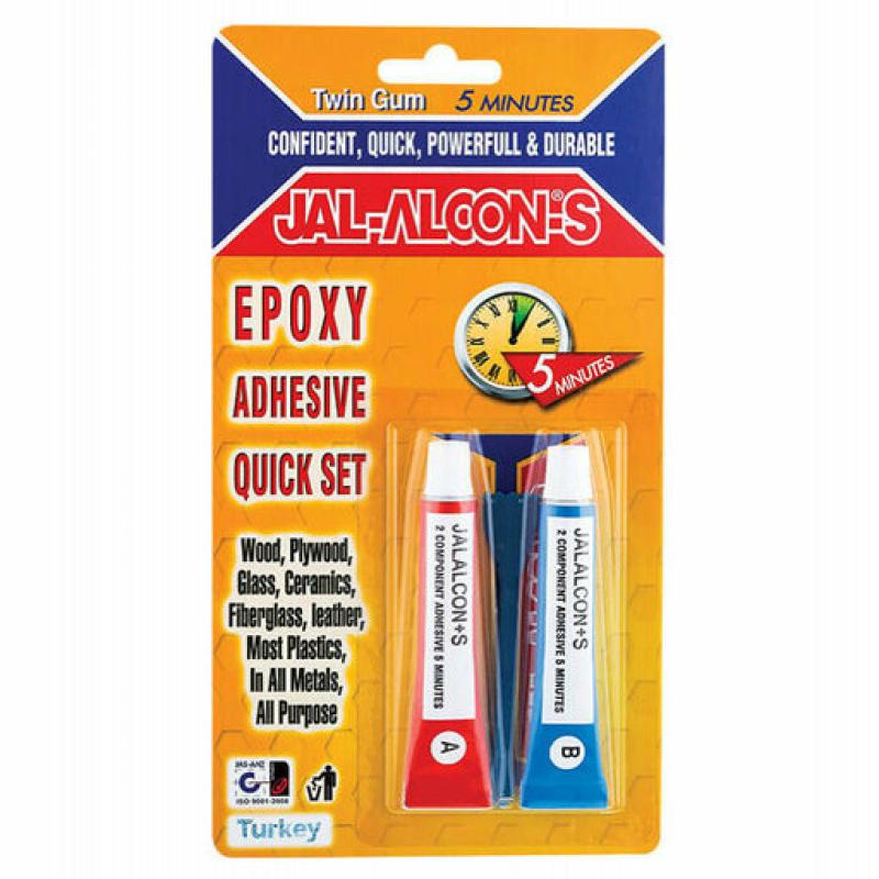 Jal Alcon S Twin Gum 5 Minutes Epoxy Adhesive 20 Gr. Blister Box Of 24
